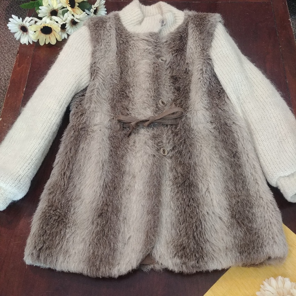 Vintage Central Park Zoo Faux Fur Knit Jacket Coat